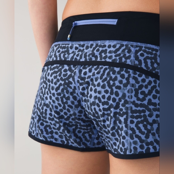 Lululemon Run: Speed Short *4-way Stretch Size 6 Blue And Black Color - Picture 2 of 14